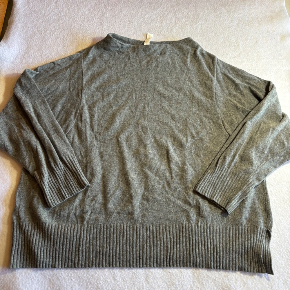 Ischiko Osaka Knit Sweater Women's Size 2 Gray Long Sleeve Mock‎ Neck  Pullover